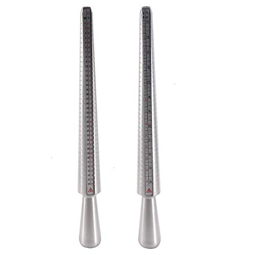 Ring Sizer, Metal Ring Mandrel and Finger Size Measuring Rod Jewelry Making Measurement Tool Round Model Set