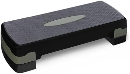 Aerobic Steppbrett, Verstellbarer Workout Stepper für Zuhause, 68.58cm, Schwarz/Grau