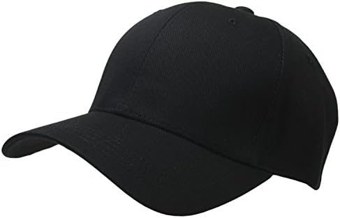 Men Big Size Blank Baseball Cap Solid Color Adjustable XL XXL XXXL (Black)