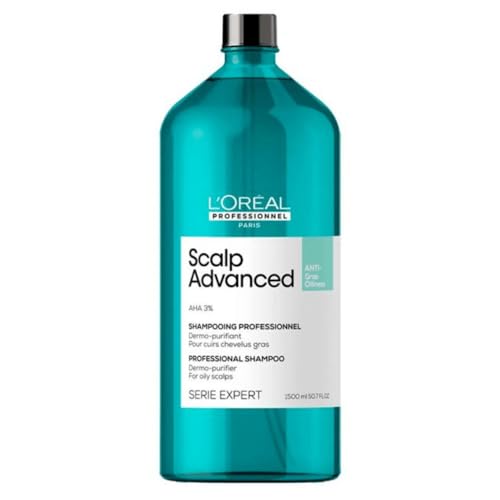L'Oréal Professionnel, Anti-Fett-Shampoo, Dermo-Pflege, reinigend, für Kopfhaut & fettiges Haar, ohne Silikon, entgiftet & reinigt das Haar, Scalp Adv