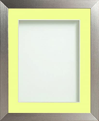 Frame Company Simpson Range Silver 8x8 inch Frame With Lemon Bon Bon Mount for 6x6 inch *Choice of Sizes* Fitted with Real Glass