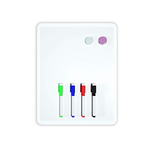 PAPERAGE Dry Erase Board 11 x 14 Inches Magnetic Whiteboard with 4 Markers with Erasers and 2 Magnets