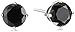 925 Sterling Silver 6mm Black AAA Cubic Zirconia Stud Earrings (1.6 cttw)
