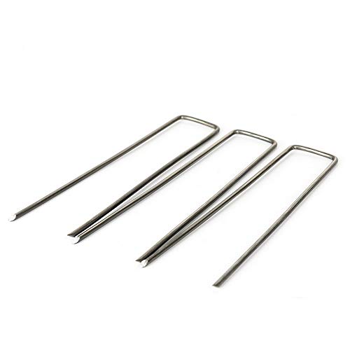 ADSRO Galvanized Garden Staples, Lawn Landscape Nail U-Pile Heavy Turf Pin Fence Fence for Anchoring Fabric Weed Barrier Ground Cover 20Pack - Thumbnail 7