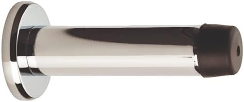 Carlisle Brass Wall Cylinder Door Stop with Rose - Polished Chrome