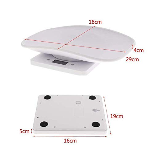 Aochol Digital Pet Scale,LCD Electronic Scales for Measure Baby, pet, Dog Food,High Precision pet Electronic Scale, Capacity up to 10 kg /22 lb(White)