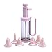 Set of 7, Cake Decorating Tool Set with 1 Handy Dessert Decorator, 5 Icing Tips and 1 Piping Fill Tip ( Pink )