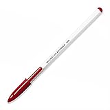 SKILCRAFT No Fade Stick Pen - Red Ink - White Barrel - 12 / Dozen