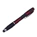 HDE Retractable Ballpoint Ink Pen with Flashlight Rubber Tip Precision Stylus for Capacitive Touch Screen Devices (Red)