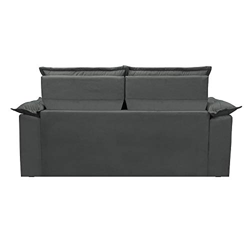 Sofá 3 Lugares Retrátil e Reclinável Cama Inbox Compact 1,80m Velusoft Cinza
