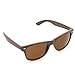 WearMe Pro Faux Wood Reflective Color Lens Horn Rimmed Sunglasses (Dark Wood Print, 54)