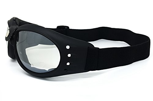 O2 Eyewear 101 RETRO VINTAGE ELIMINATOR AVIATOR MOTORCYCLE ATV DIRT BIKE OFF ROAD MX DUST PROOF PADDED GOGGLES (GOGGLES, CLEAR)