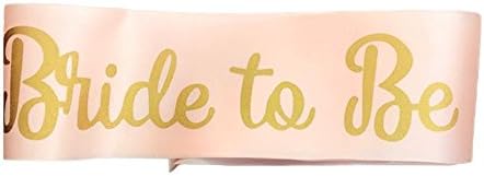 Festivous Wishel Bride to Be Satin Sash for Hen Party Bridal Shower-Bachelorette Sash, Wedding Party Favors Accessories Decorations (Baby Pink)