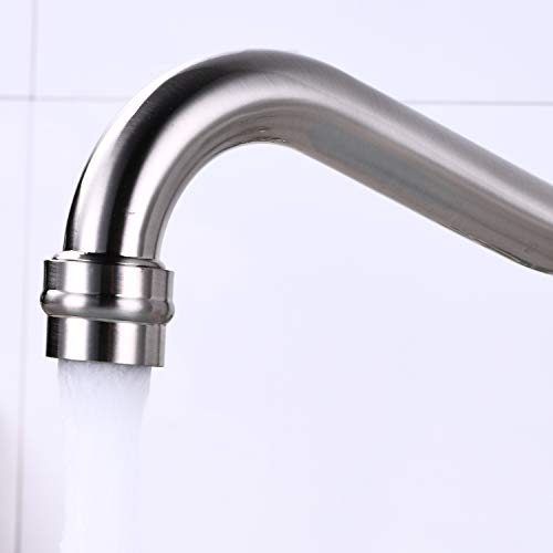 Bathroom Sink Faucet Widespread Brushed Nickle Double Mixing Tap Deck Mount Cross Knobs 3 Hole with Pop Up Drain