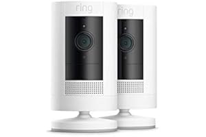 Ring Stick Up Cam Battery – HD security camera with two-way talk, Works with Alexa – White – 2-Pack