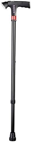 About2shop Height Adjustable Lightweight Folding Smart Elder Walking Stick Cane Rechargeable LED Torch, Siren and FM Radio