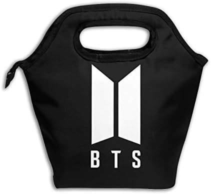 LUNCHGOGO BTS Logo Lunch Box Bag, Stylish Insulated Cooler Ice Lunchbox Tote Bag Handbag for Men Women Adult Kids