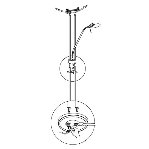 Eglo vloerlamp model BAYA met leesarm/in nikkel mat staal en gesatineerd glas/HV 1 x R7S 300 W 1 x G9 40 W/hoogte 180 cm… - Afbeelding 6