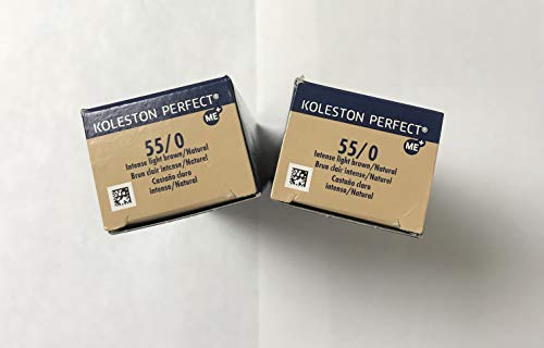 Wella Koleston Perfect ME+ Permanent Creme Hair Color (55/0 Intense Light Brown/Natural) 2oz (PACK OF 2)