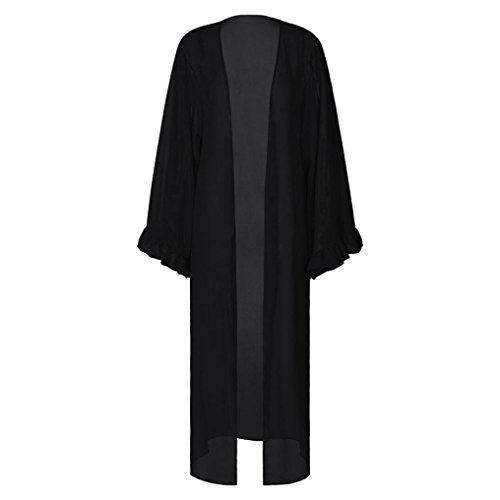 image for Ankola Long Bathrobe,Women Long Flared Sleeve Robe Lace Sleepwear Brid