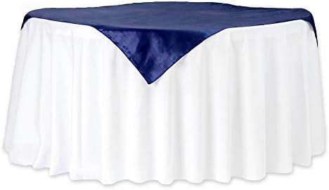 Taffeta Table Overlay Topper Approx. 54"x54" square seamless Square - Navy Blue, 1 Pk