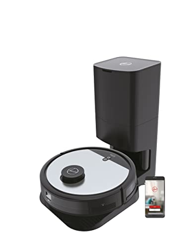 Hoover HG5 Robot Vacuum Cleaner with Suction Station & App Control with Map & Schedule - Robot Vacuum Cleaner with Laser Navigation, Obstacle Sensor & Self-Emptying - Vacuum Cleaner Robot with