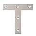 Alise T Flat Brackets,Corner Bracket Corner Brace Mending Plate Repair 80mm x 80mm Stainless Steel Flat Braces for Wood Tables, Chairs, Sofas, Beds, Cabinets, Doors and Windows,Brushed,Pack of 10