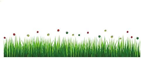 1 Pack DIY Baseboard Green Grass Ladybug Butterfly Skirting Line Nursery Kindergarten Wall Sticker Lotus Flower Jungle World Map Decals Kids Cars Decal Credible Matchless Popular Art Decor, Type-01
