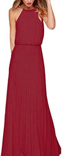 BessWedding Pleats Halter Dress Long Bridesmaid Dress Wedding Party Prom Gowns,S