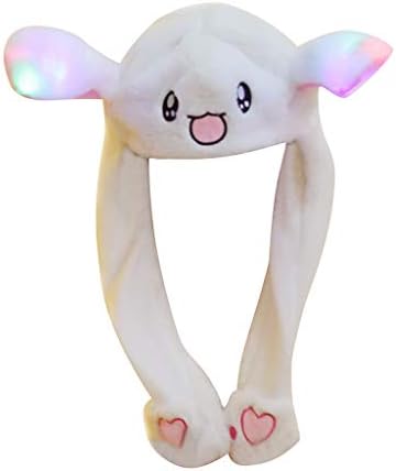 HowLoo Cute Rabbit Ear Hat Can Move Airbag Magnet Cap Plush Gift Dance Toy Sombrero de oreja de conejo puede