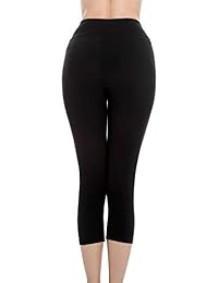 Leggings elásticos de cintura alta para control de barriga de yoga, color sólido