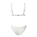 MOOSKINI Women's Strap Bathing Suit 2pcs Swimsuit Top Brazilian Bottom Padding Bikini Set (S, White)