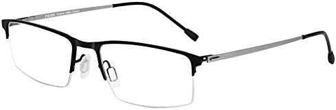 FUJUE Premium Computer Blue Light Blocking Metal Glasses Frame Anti-Fatigue Anti-reflective Anti-glare Eyewear Black (C1)