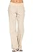 Poplooks Women's Comfy Fold Over Linen Pants