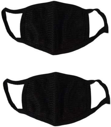 Liboni D-4 Care Black Bike Riding Pollution Face Mask for Men & Women Pack of 2 (Black)