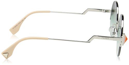 Fendi Women's Round Sunglasses, Silver Green/Green, One Size - Image 4