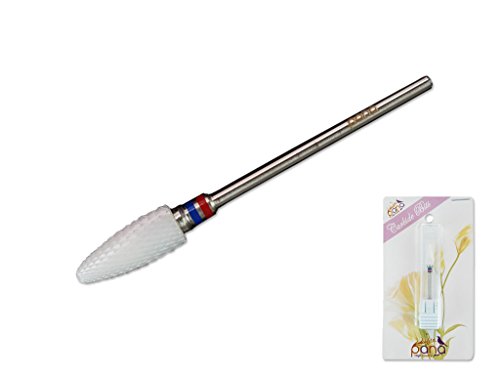Pana Professional - White Flame Cone Ceramic Bit 3/32" Shank Size - Nail Drill Bit for Dremel Machine