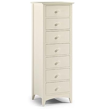 Julian Bowen 7 Drawer Stone White Narrow Chest Old Shaker Style