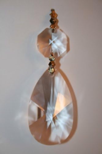 Asfour 63mm Teardrop Crystal Prisms #873-63 W/ 14mm Octagon Crystal