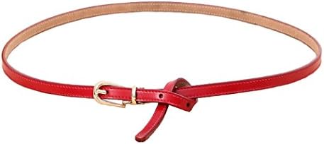 Fashion women belts genuine leather metal pin buckle vintage belts (Red)