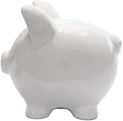 Piggy Bank,Child to Cherish Ceramic Pig Money Piggy Banks for Boys Girls Kids (White, M) - Image 4