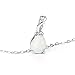 White Opal Necklace Teardrop Pendant October Birthstone Jewelry for Women 18 inch