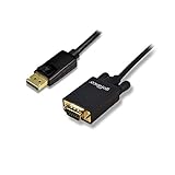 gofanco DisplayPort to VGA Cable 10 Feet Gold Plated DP to VGA Adapter Cable - Male to Male Converter Cable for DisplayPort-Equipped Desktops and Laptops to Connect to VGA Displays (Black) (DPVGA10F)