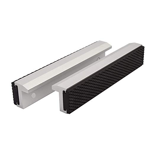 TRISENSE 6" Vise Jaws with Strong Magnetic, Universal Soft Vice Jaws Pads Covers, Multi-Purpose Protector for Any Metal Vice,2 pcs,Silver