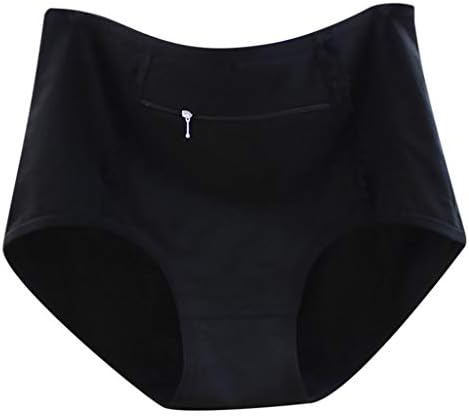 Liqiuxiang パンツ ポケット付き 盗難防止 ファスナー ショーツ 下着 マタニティ ハイウエスト 女性 レディース ストレッチ 無地 パンティー 多機能パンツ インナー ハイレグ B0721hlp 60円 大人気 New Arrival 最安値挑戦 年中無休 高品質 通販
