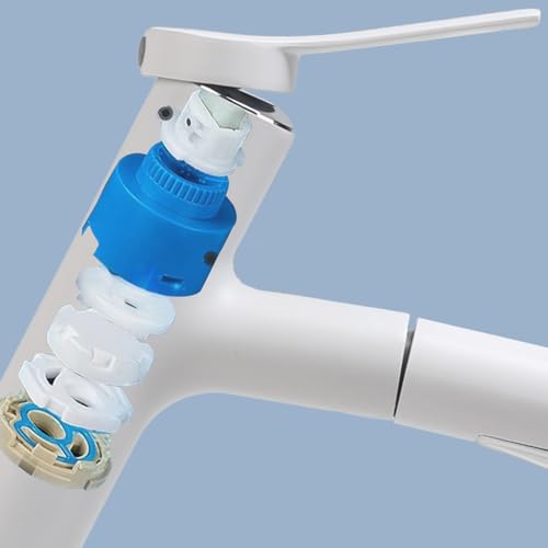VirtuGro 3-Mode Pull-Out Shower Faucet Bathroom Sink Mixer Tap Single Lever Hot and Cold Mixer Tap Aerator Shower for White Sink