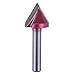 60 Degree V Bit, EnPoint CNC V Bit Titanium Coating Carbide-Tipped HSS Double Edge V-Groove Router Bit 6MM Shank 16MM Flute Length 3D Making Engraving Bit Woodworking Chamfer Bevel Cut