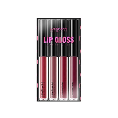 Matte Liquid Lipstick Set Velvet Lipstick Waterproof Long Lasting Lip Gloss Smooth Soft Nude Sexy Lip Glosses Lip Stick Makeup Set for Women Beauty Lip Gloss Cosmetics Set, 1.5ml4 Colors (B)