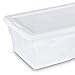 Sterilite 6 Quart Clear Stacking Closet Storage Tote Container with Lid (6 Pack)