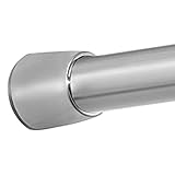 iDesign Forma Metal Tension, Adjustable Customizable Curtain Rod for Bathtub, Shower Stall, Closet, Doorway, 26-42", Brushed Stainless Steel